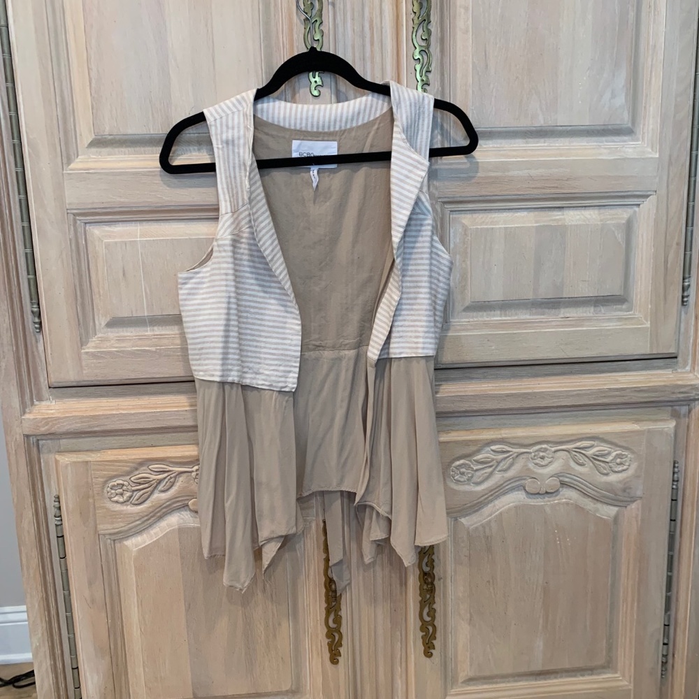 BCBG Sleeveless Striped Vest